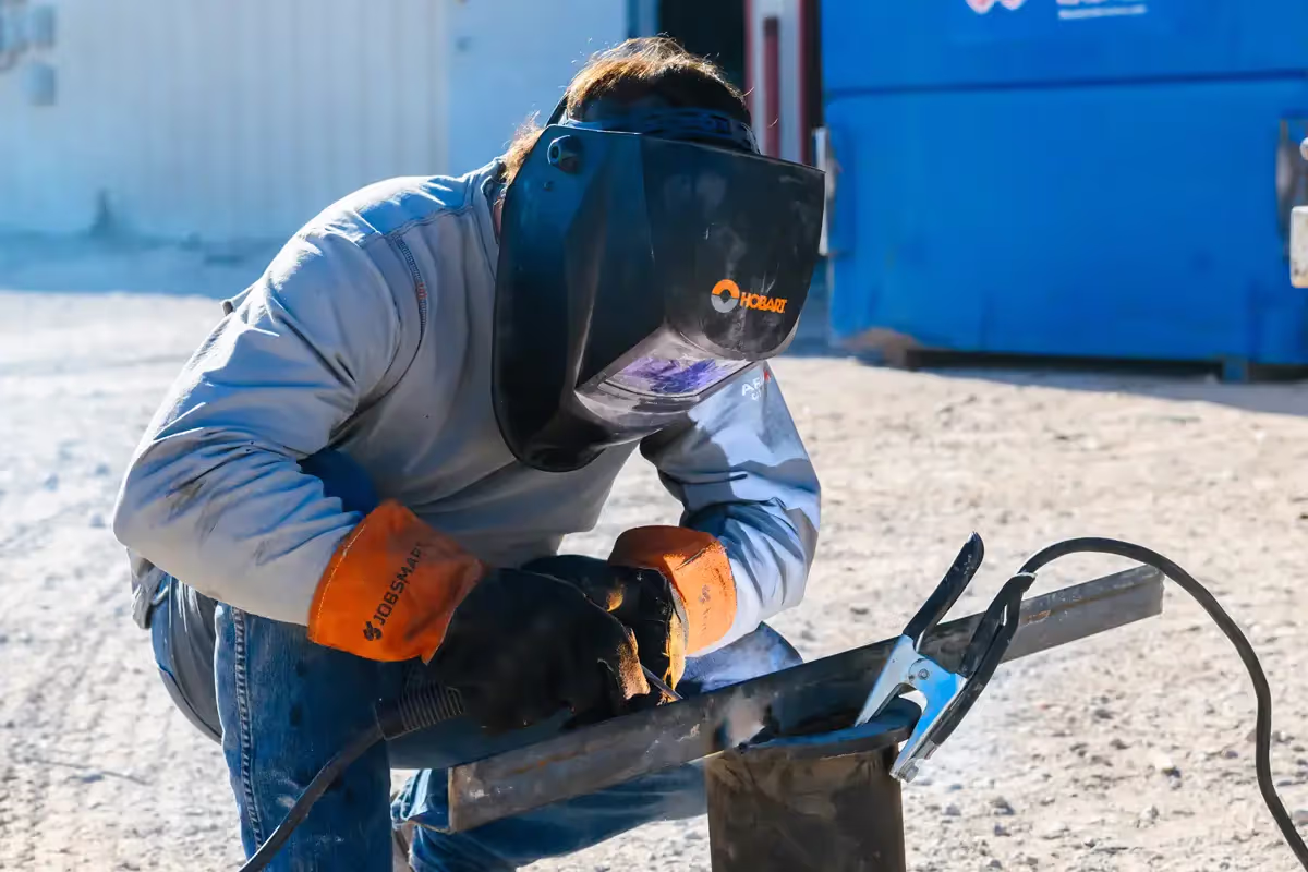Truck welding by mechanic in Houston, Texas